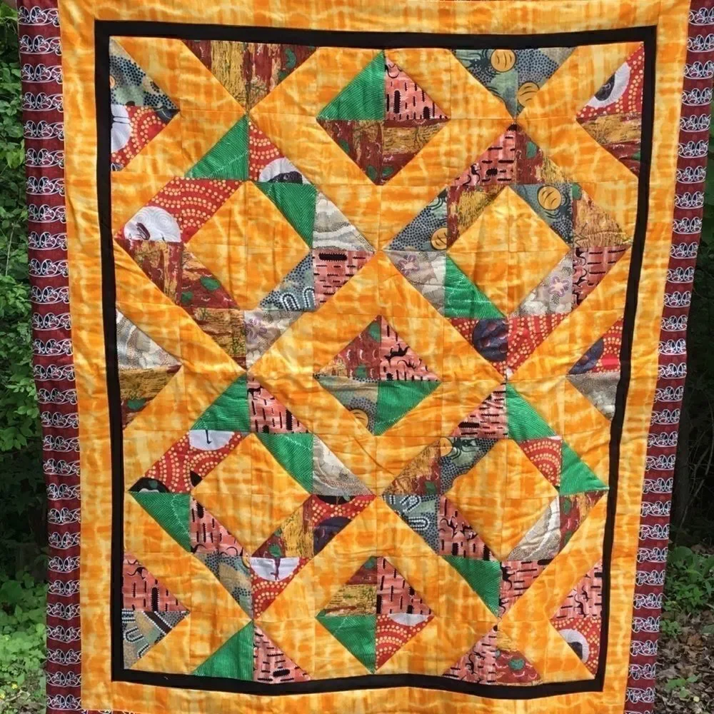 NWT Hand Crafted Australian Aboriginal Print Quilt